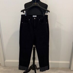 Loft Black Denim - Straight Leg, Raw Cuff
